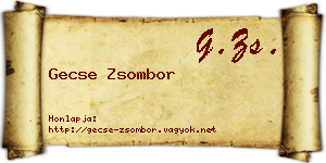 Gecse Zsombor névjegykártya